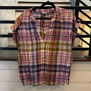 Pilcro Colorful Plaid Blouse